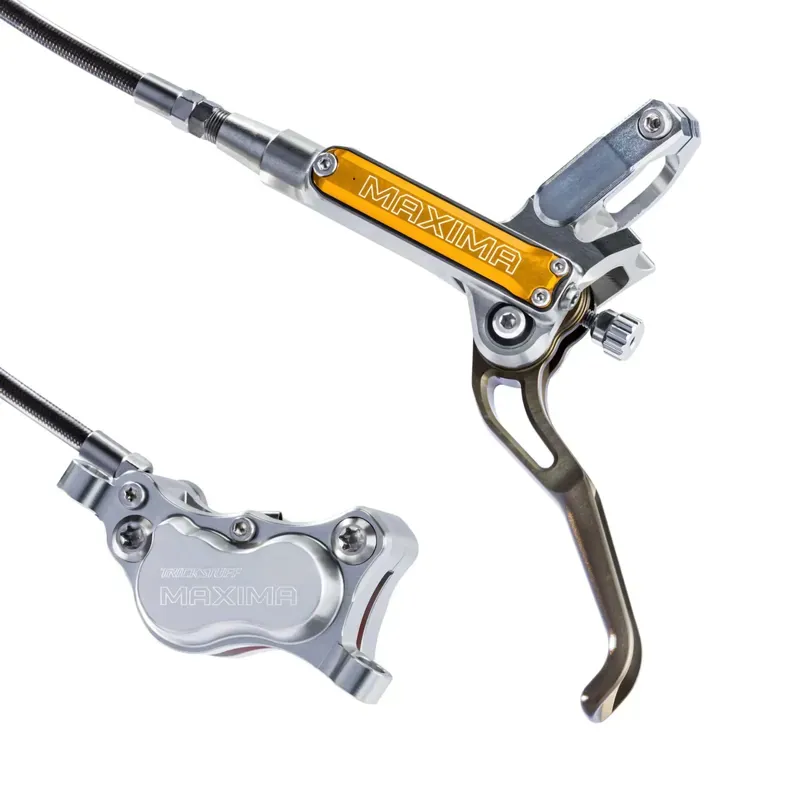 Trickstuff Maxima Disc Brake Set - Silver Lever/ Orange Res Cover